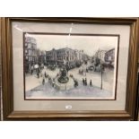 After Margaret Chapman - Piccadilly Circus, London print, pencil signed to margin