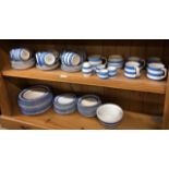 T.G. Green & Co Cornish Ware - 14 dinner plates, 11 side plates, 10 bowls, 9 teacups, 13 saucers,