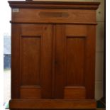 Mahogany inlaid 'Por Larranaga' cigar cabinet/humidor with a pair of panelled cupboard doors