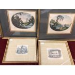 Four prints - View of St Pauls and the Fortune Theatre, and two classical landscapes (4)