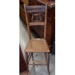 Victorian oak cane seated lyre back discipline chair
