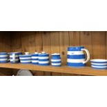 T.G. Green & Co Cornish ware - Milk jug, two preserve pots and covers, spice pot, ramekin dish,