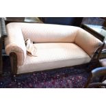 A late 19th/early 20th century traditionally upholstered Chesterfield style sofa, 195 cm long