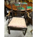 A pair of 19th century earback side chairs to/w associated elbow chair (3)