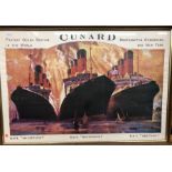 Cunard three ships prints - RMS Mauretania, Berengaria and Aquitania