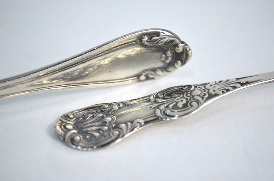 A set of six Victorian coffee spoons, Sheffield 1892, a set of Rococo style grapefruit spoons, - Image 4 of 4