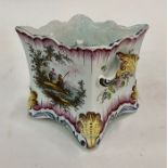 Veuve Perrin, Marseilles - an 18th century French faience square waisted small jardiniere with