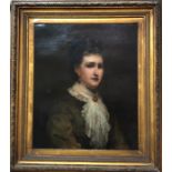 19th century English school - Portrait of Edith Hammond, oil on canvas, 59 x 49 cm