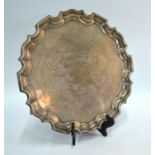A large silver salver in the Georgian manner, with shaped and moulded rim, Walker & Hall,