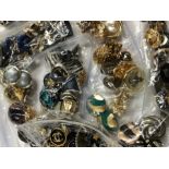 A large collection of vintage and fashion earrings, mainly clip on (approx 42)