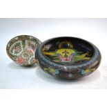 WITHDRAWN A Chinese Canton famille rose bowl, decorated with typical designs of Manchu/Chinese