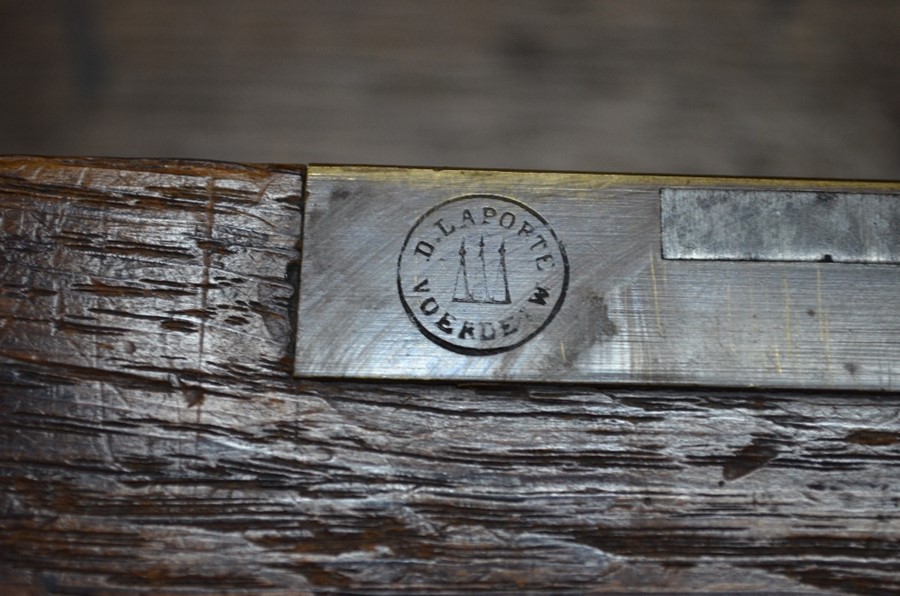 A 19th century Flemish oak pedestal desk, the wide cross-banded top with moulded edge over three - Image 6 of 7