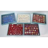 An interesting collection of seashells, in five glazed display cases