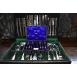 A canteen of epns Dubarry flatware and cutlery - little used, to/w a cased set of silver coffee