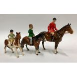 Two Beswick models - Huntsman on brown horse, no 1501 and Girl on Pony, skewbald, no 1499 to/w a
