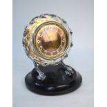 Majak, USSR, a retro mantel clock, the circular gilt drum and movement encased in a multi-faceted