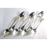 A set of seven George IV Scottish silver fiddle pattern table spoons, Philip Grierson, Glasgow 1824,