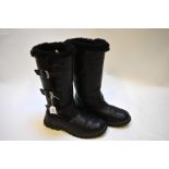 A pair of Ugg Australia black leather, sheepskin lined, biker boots, size 7.5Lightly worn condition