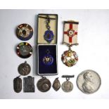 Various silver and other sports medals, etc.