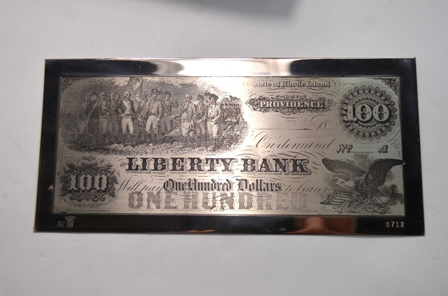 A US Sterling bicentennial commemorative Liberty Bank 100 Dollar replica bank-note, Ltd. Ed. No. - Image 3 of 4