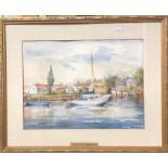 Rosemary Burrowes (20th century) - 'Beaulieu River', watercolour, signed lower right, 29 x 38 cm