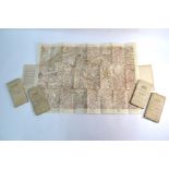 Five Ordnance Survey linen-backed folding maps, c.1904