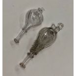Victorian glass novelty bellows with applied ribbed and pinched trailing and applied string rim,
