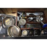 A quantity of silver and electroplated flatware - some cased - to/w table wares including divided