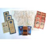 A bundle of vintage folding maps - mostly pre 1950