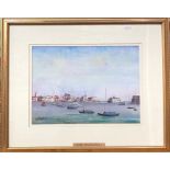 G M Wallder (20th century) - 'Harbour entrance, Portsmouth', watercolour, signed lower left, 25 x