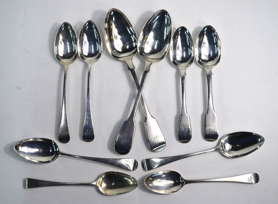 A set of six Victorian coffee spoons, Sheffield 1892, a set of Rococo style grapefruit spoons,