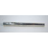A silver 'Yard-O-Led' fountain pen with 18k white gold nib and fluted body, Birmingham 2004