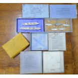 Dinky set 62a Vickers Supermarine Spitfire Fighter (containing 3 of 6 original aircraft) to/w a