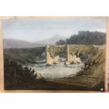 Samuel Prout OWS (1783-1852) - Old Chagford Bridge on the River Teign, watercolour, signed lower
