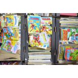 A large collection of 1970s 'action' comics, including Marvel, Superhero, Avengers, Conan, Fantastic