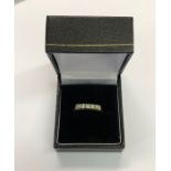 A five stone diamond ring, 18ct yellow and white gold set, size N, approx 3.6g all in