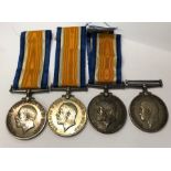 Four WWI 1914-18 British War Medals to S.S 5710 A. Butterworth Ord. R.N.; 010233 Pte. J.R. Greenwood