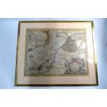 A 17th century map engraving afer Abraham Ortelius 'Fessae et Marocchi Regna Africae Celeberr' (