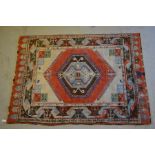 An old Anatolian Konya District rug, grey-blue ground, 2.0 x 1.45 m