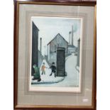 After L S Lowry (1887-1976) - Streetscene, limited edition print 461/850, impressed backstamp, 36.