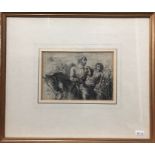 John Everett Millais (1829-1896) attrib - Sketch of figures on horseback, possibly preparatory