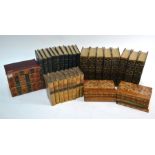A quantity of 19th century leather-bound vols, including works of John Galt (1845), Lord Byron 1854,