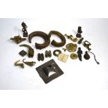 Various small object of Asian, African & European metal ware, including bronze torques, toe ring,