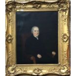 19th century English school - A pair of companion portraits of an elderly gentleman and lady, oil on