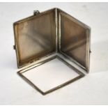 An engine-turned folding silver pendant photograph frame, Cohen & Charles, Chester 1916,  5.3cm
