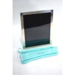 Tiffany: A 925 standard photograph frame with leather back, 25.5 x 20.5 cm, c/w original velvet