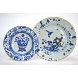 A Chinese Export underglaze blue decorated plate, bears Christie's label - The Nanking Cargo Lot