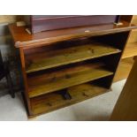 19th century mahogany open bookcase with two shelves