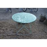 Painted metal folding garden table