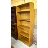 Teak open bookcase with four adjustable shelves